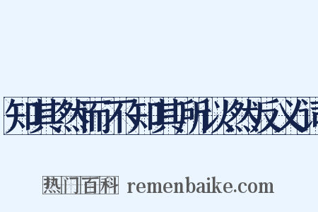 知其然而不知其所以然反义词是什么意思的图片